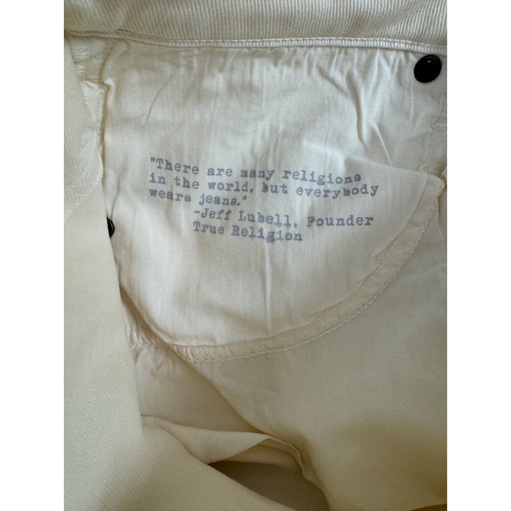 True Religion Womens Pale Yellow Denim Shorts NWT Size 24 Made In Italy - Picture 13 of 16